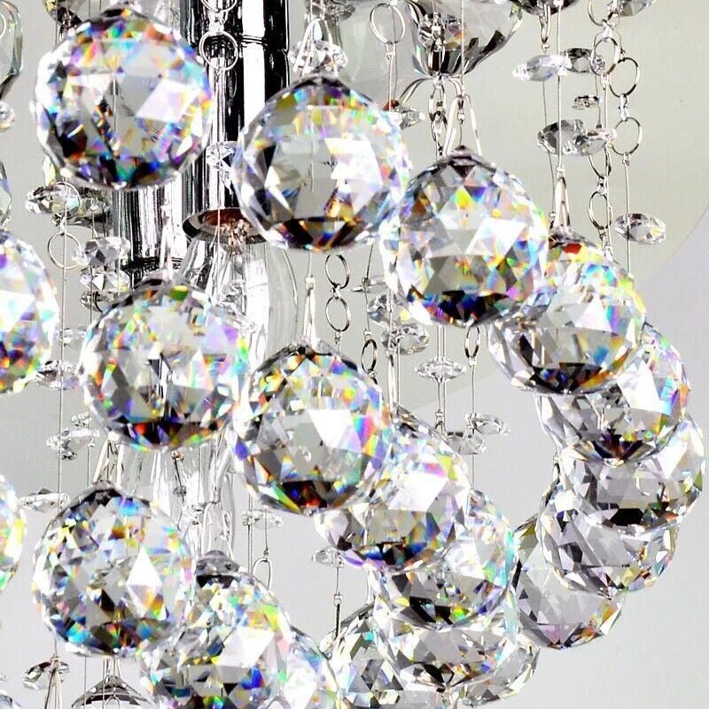 12Pcs 30mm Suncatcher Chandelier Clear Glass Prism Crystal Ball Pendant Set V528-CRYSTALPENDANT12PCS-506124
