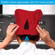 Adjustable Chef Cap with Elastic Band for Kitchen Cooking Baking Catering Use - Black Flatware V528-CSM-HCJ-879465