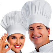 Adjustable Chef Cap with Elastic Band for Kitchen Cooking Baking Catering Use - Black Flatware V528-CSM-HCJ-879465