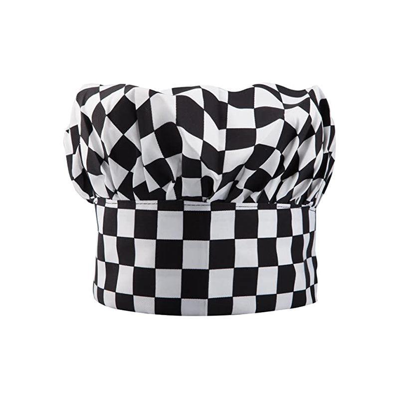 Adjustable Chef Cap with Elastic Band for Kitchen Cooking Baking Catering Use - Black Flatware V528-CSM-HCJ-879465