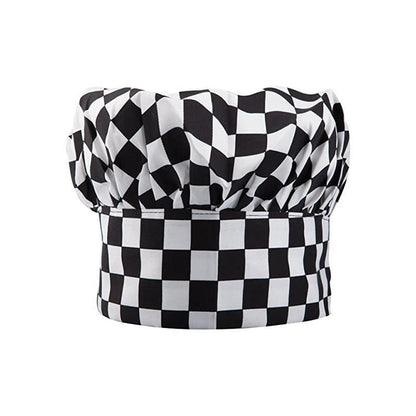 Adjustable Chef Cap with Elastic Band for Kitchen Cooking Baking Catering Use - Black Flatware V528-CSM-HCJ-879465