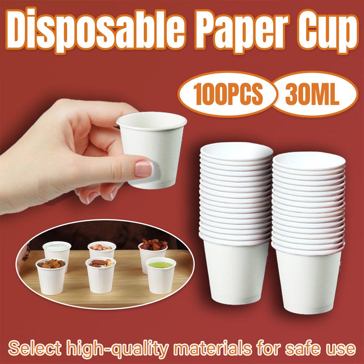 Small Paper Tasting Cups 100pcs White 30ml Disposable Sampling Drink Cups V528-CUP-100PCS-WHITE-30ML-585986