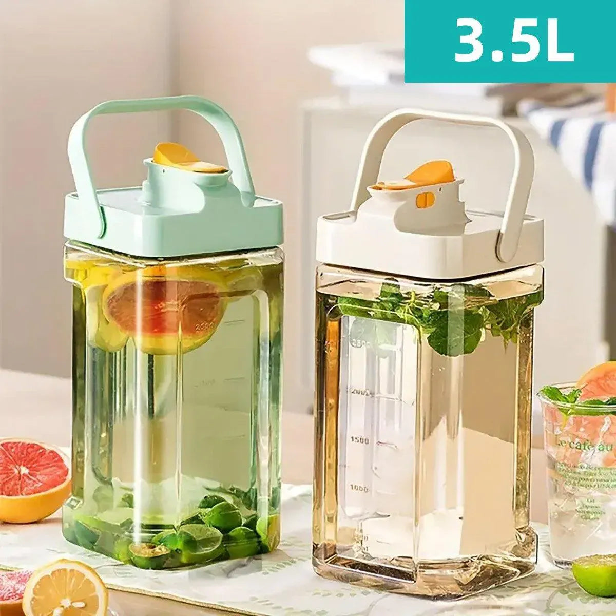 Large Capacity 3.5L Cold Water Kettle Home Use Beverage Dispenser Jug Mug - Green V528-CUP-3500ML-GREEN-763027