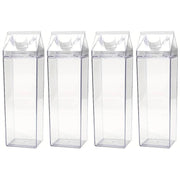 4pcs Large Capacity Square Mug Transparent Plastic Water Juice Drinking Cups V528-CUP-500ML-4PCS-619042