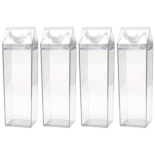 4pcs Large Capacity Square Mug Transparent Plastic Water Juice Drinking Cups V528-CUP-500ML-4PCS-619042