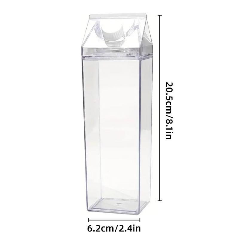 4pcs Large Capacity Square Mug Transparent Plastic Water Juice Drinking Cups V528-CUP-500ML-4PCS-619042
