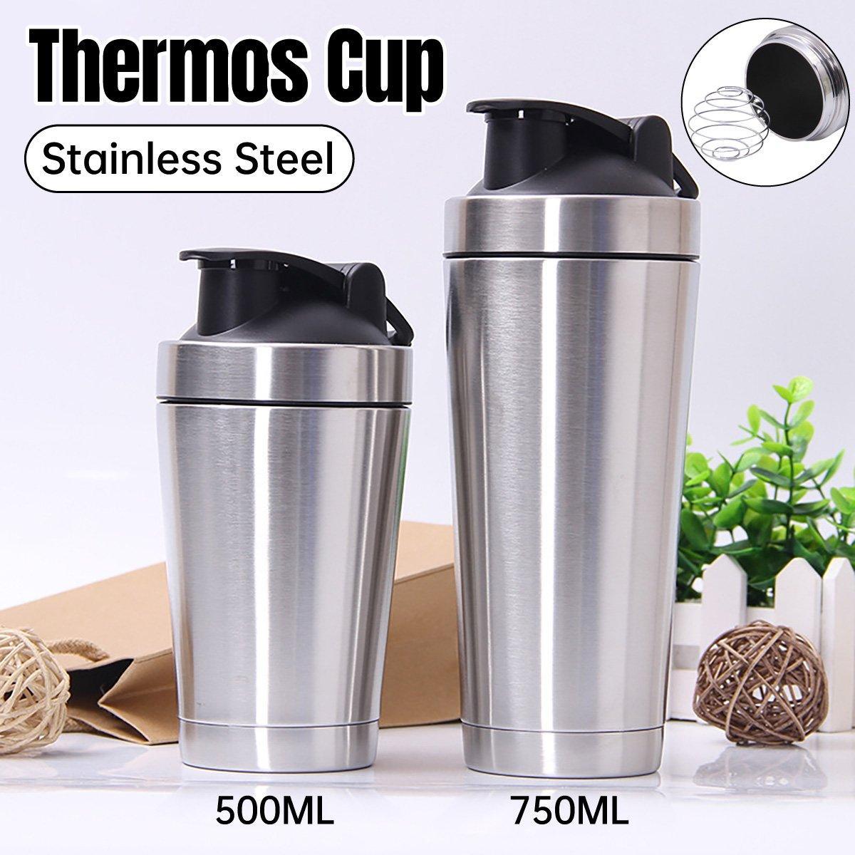 500/750ML Stainless Steel Protein Blender Shaker Cup Bottle Mixed Water Sport - 750ml V528-CUP-750ML-566112