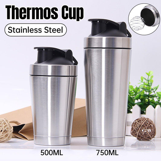 500/750ML Stainless Steel Protein Blender Shaker Cup Bottle Mixed Water Sport - 750ml V528-CUP-750ML-566112