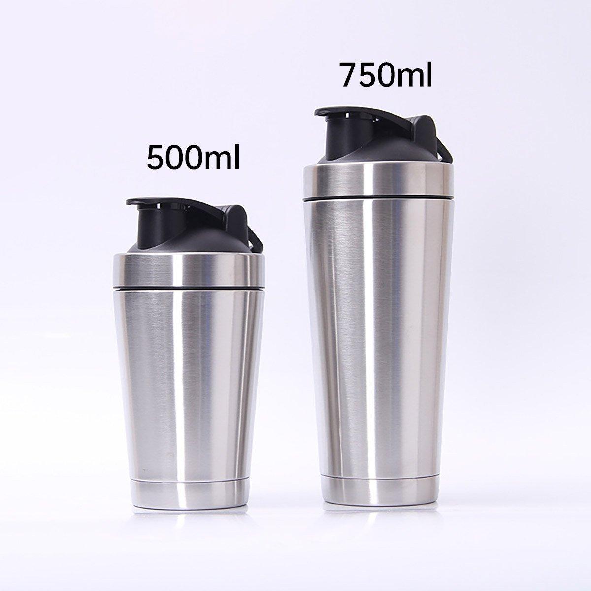 500/750ML Stainless Steel Protein Blender Shaker Cup Bottle Mixed Water Sport - 750ml V528-CUP-750ML-566112