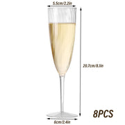 8pcs 180ml Plastic Champagne Glass Tall Wine Glass for Party Wedding Celebration V528-CUP-8PCS-180ML-287548