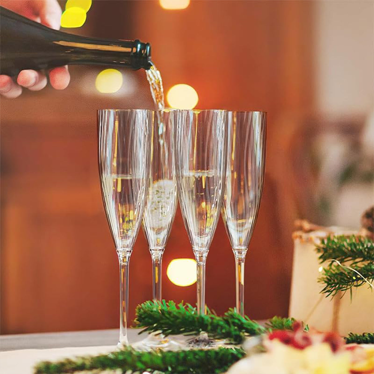 8pcs 180ml Plastic Champagne Glass Tall Wine Glass for Party Wedding Celebration V528-CUP-8PCS-180ML-287548