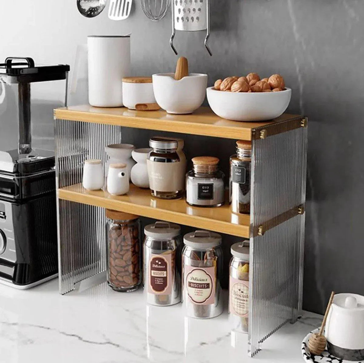 Acrylic Desktop Cup Holder Multi-Purpose Portable Storage Organizer For Home - Brown V528-CUP-HOLDER-2-HTS-333002