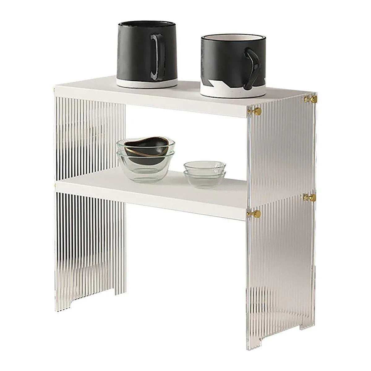 Acrylic Desktop Cup Holder Multi-Purpose Portable Storage Organizer For Home - White V528-CUP-HOLDER-2-WHITE-385325