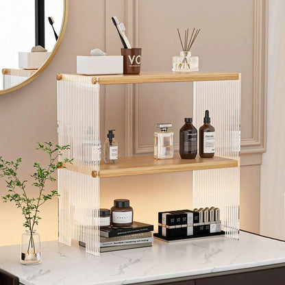 Acrylic Desktop Cup Holder Multi-Purpose Portable Storage Organizer For Home - Wood V528-CUP-HOLDER-2-YMS-995010