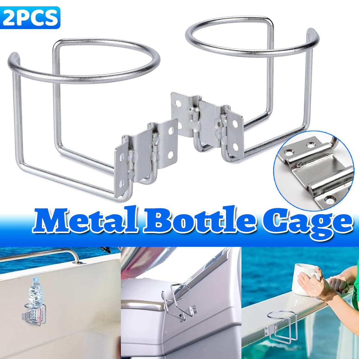 2pcs Cup Stainless Steel Boat Drink Holder Ring Holders Marine Car Truck Yacht V528-CUP-HOLDER-SILVER-2PCS-424625