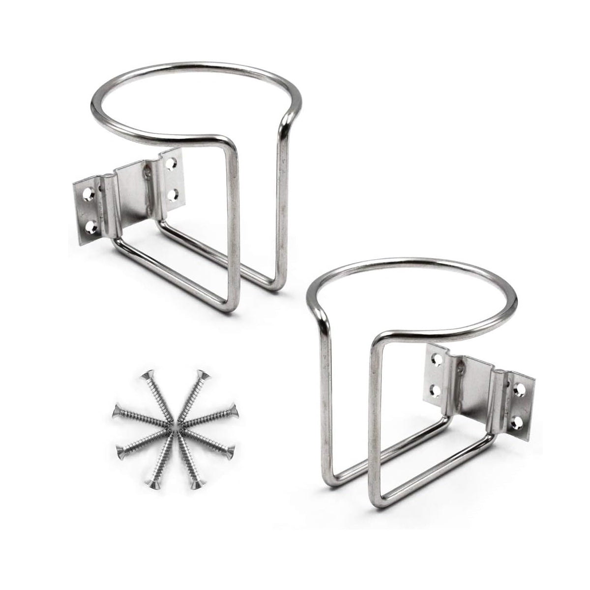2pcs Cup Stainless Steel Boat Drink Holder Ring Holders Marine Car Truck Yacht V528-CUP-HOLDER-SILVER-2PCS-424625