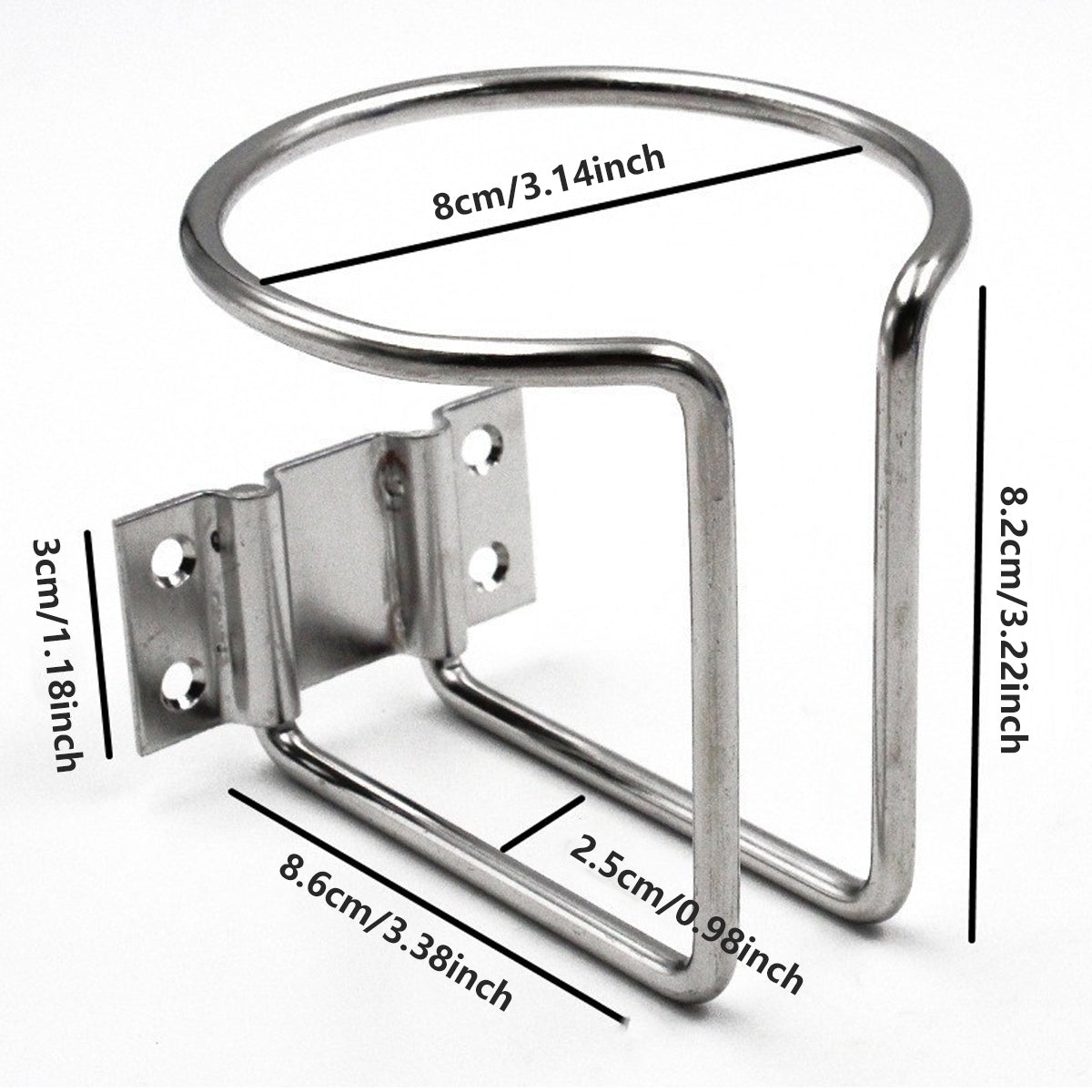 2pcs Cup Stainless Steel Boat Drink Holder Ring Holders Marine Car Truck Yacht V528-CUP-HOLDER-SILVER-2PCS-424625