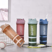 Powder Milkshake Drink Cup Sport Water Bottle 500Ml 3 Tier Protein Shaker Pill - Orange V528-CUP-ORANGE-98191