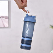 Powder Milkshake Drink Cup Sport Water Bottle 500Ml 3 Tier Protein Shaker Pill - Orange V528-CUP-ORANGE-98191