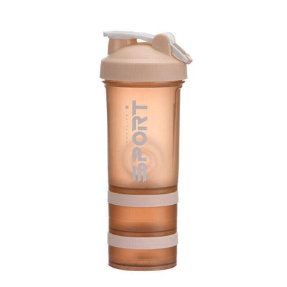 Powder Milkshake Drink Cup Sport Water Bottle 500Ml 3 Tier Protein Shaker Pill - Orange V528-CUP-ORANGE-98191