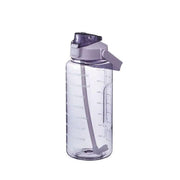 2L Water Bottle Straw Cup Motivational Drink Flask With Time Markings Sports Gym - Purple V528-CUP-PURPLE-81172