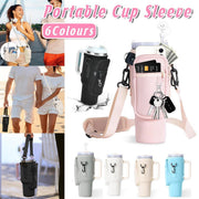 Portable Cup Sleeve Drink Holder Reusable Water Bottle Carrier Travel Bag - Grey V528-CUP-SLEEVE-GREY-906295