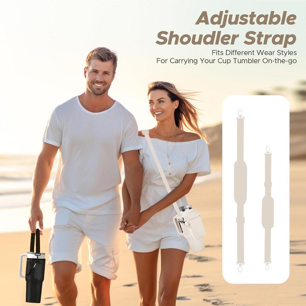 Portable Cup Sleeve Drink Holder Reusable Water Bottle Carrier Travel Bag - Grey V528-CUP-SLEEVE-GREY-906295