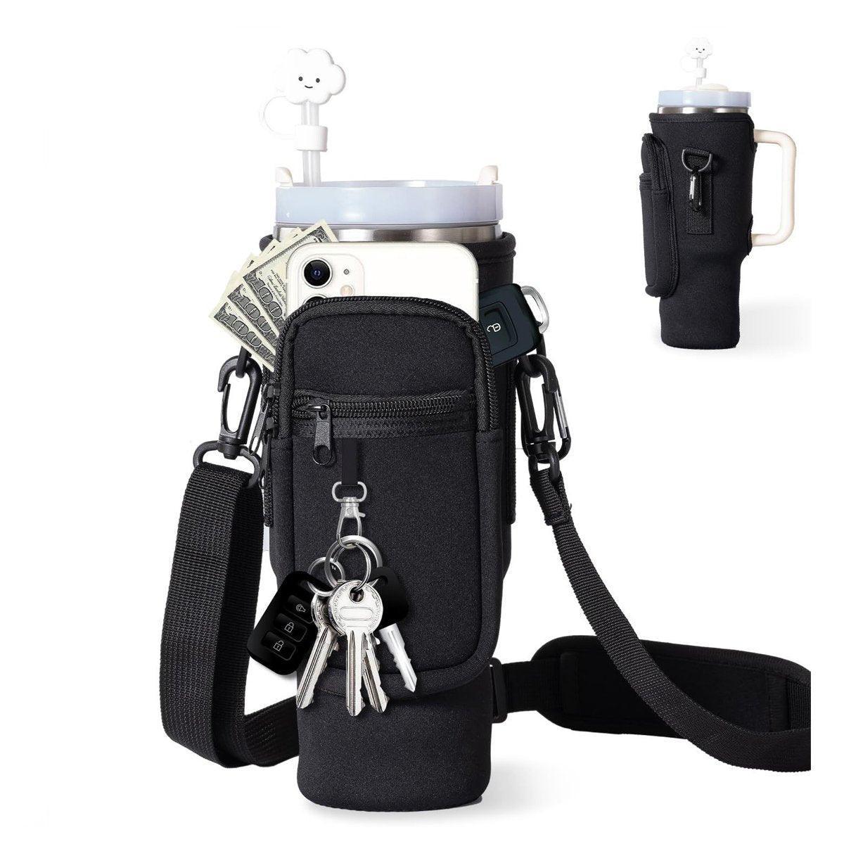 Portable Cup Sleeve Drink Holder Reusable Water Bottle Carrier Travel Bag - Grey V528-CUP-SLEEVE-GREY-906295