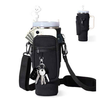 Portable Cup Sleeve Drink Holder Reusable Water Bottle Carrier Travel Bag - White V528-CUP-SLEEVE-WHITE-261530