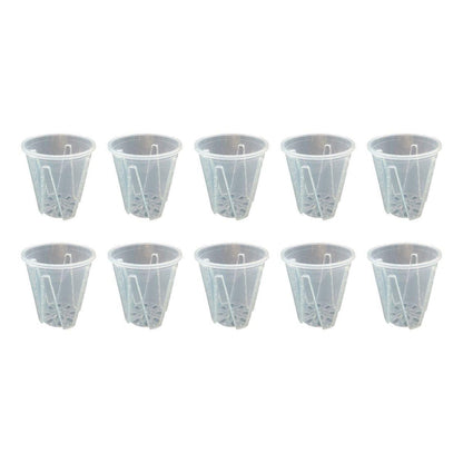 10xClear Plastic Orchid Pots with Holes for Phalaenopsis Root Aeration V528-CUP-TRANSPARENT-10PCS-556970