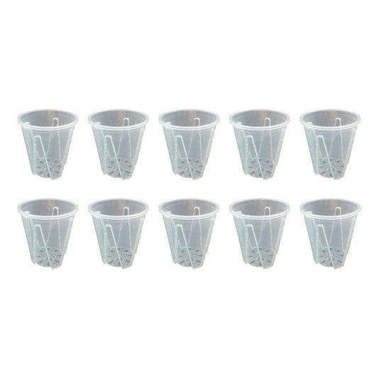 10xClear Plastic Orchid Pots with Holes for Phalaenopsis Root Aeration V528-CUP-TRANSPARENT-10PCS-556970