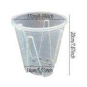 10xClear Plastic Orchid Pots with Holes for Phalaenopsis Root Aeration V528-CUP-TRANSPARENT-10PCS-556970