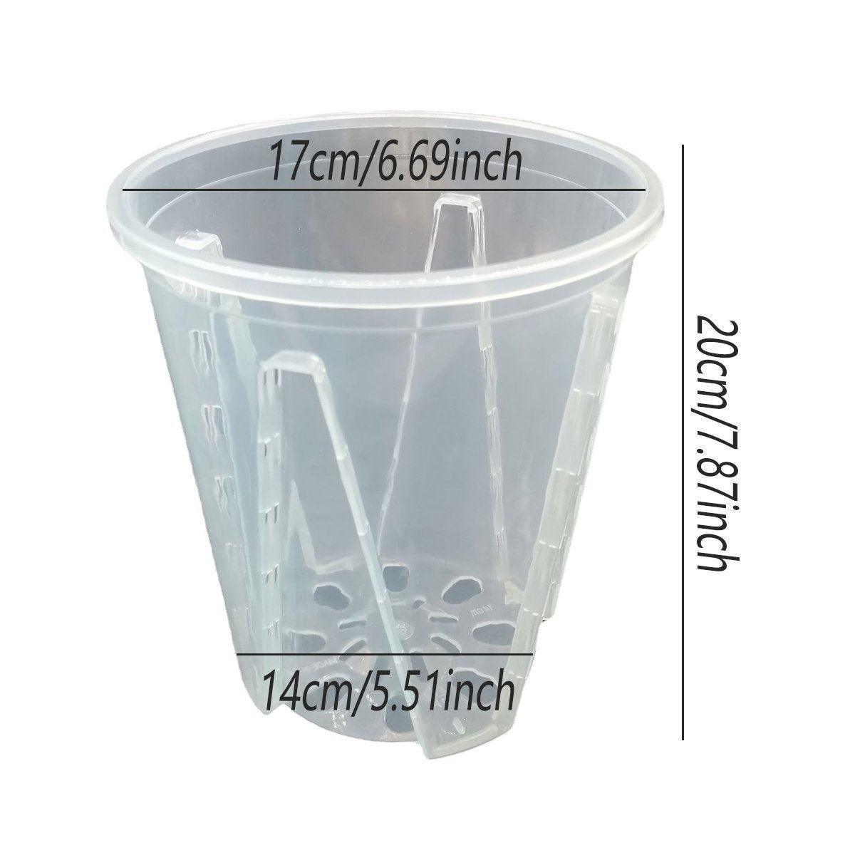 10xClear Plastic Orchid Pots with Holes for Phalaenopsis Root Aeration V528-CUP-TRANSPARENT-10PCS-556970
