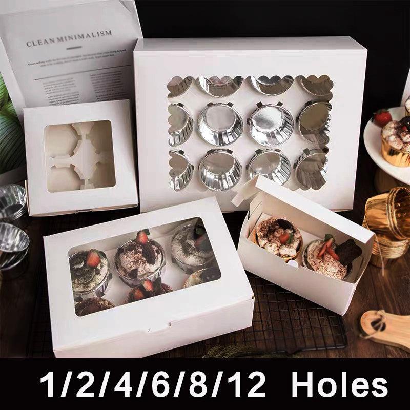 Cupcake Box Cases 1/2/4/8/12 Holes Window Face Cases Party Wedding Muffin Baking - 6 Holes 25PCS V528-CUPCAKE6HOLE25PCS