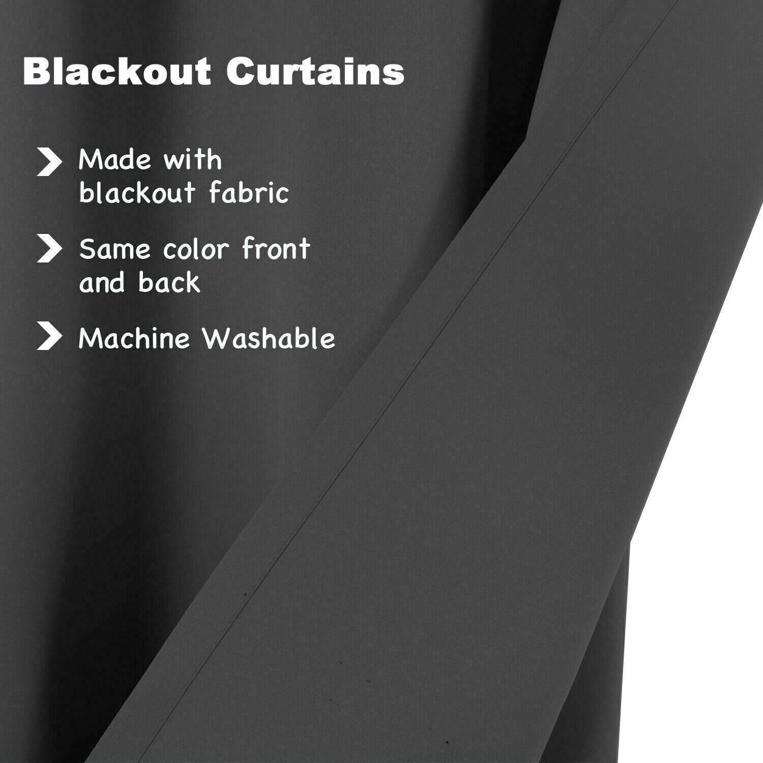 2pcs Semi Blackout Curtain Fabric Solid Colour Home Decor Drapes for Living Room - Black - 132x160cm V528-CURTAIN-2PCS-132X160-BLACK-709637