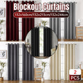 2pcs Semi Blackout Curtain Fabric Solid Colour Home Decor Drapes for Living Room - Red - 132x160cm V528-CURTAIN-2PCS-132X160-RED-494080