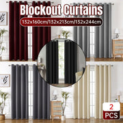 2pcs Semi Blackout Curtain Fabric Solid Colour Home Decor Drapes for Living Room - Red - 132x160cm V528-CURTAIN-2PCS-132X160-RED-494080