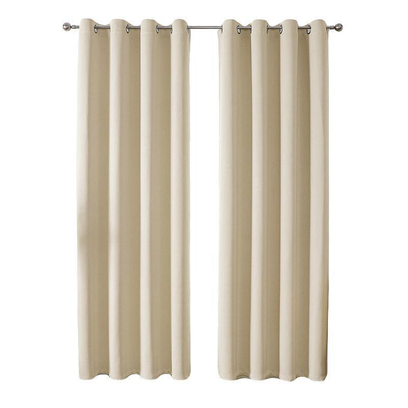 2pcs Semi Blackout Curtain Fabric Solid Colour Home Decor Drapes for Living Room - Red - 132x160cm V528-CURTAIN-2PCS-132X160-RED-494080