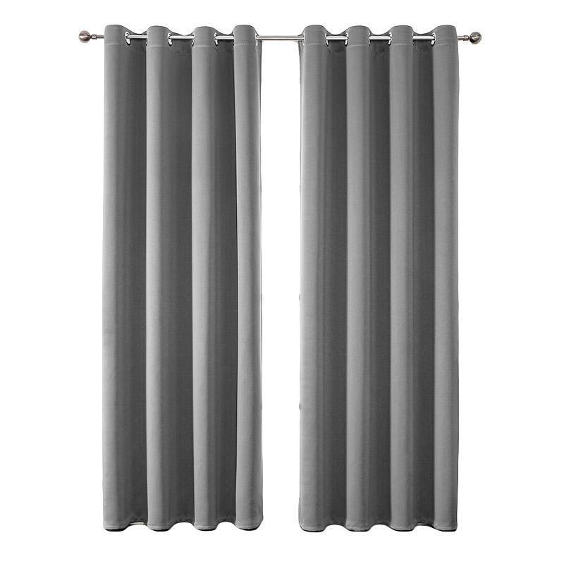 2pcs Semi Blackout Curtain Fabric Solid Colour Home Decor Drapes for Living Room - Red - 132x160cm V528-CURTAIN-2PCS-132X160-RED-494080