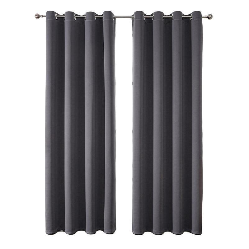 2pcs Semi Blackout Curtain Fabric Solid Colour Home Decor Drapes for Living Room - Red - 132x160cm V528-CURTAIN-2PCS-132X160-RED-494080