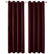 2pcs Semi Blackout Curtain Fabric Solid Colour Home Decor Drapes for Living Room - Red - 132x160cm V528-CURTAIN-2PCS-132X160-RED-494080