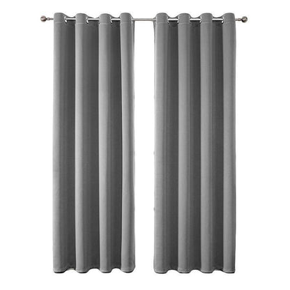 2pcs Semi Blackout Curtain Fabric Solid Colour Home Decor Drapes for Living Room - Black - 132x244cm V528-CURTAIN-2PCS-132X244-BLACK-432002
