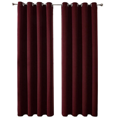 2pcs Semi Blackout Curtain Fabric Solid Colour Home Decor Drapes for Living Room - Black - 132x244cm V528-CURTAIN-2PCS-132X244-BLACK-432002