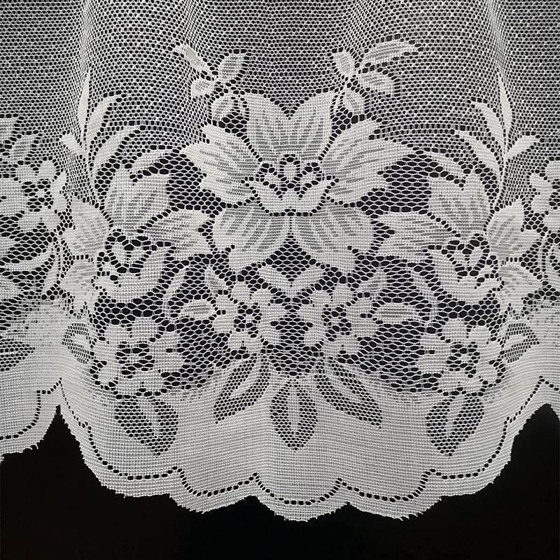 2Pcs/Set White Lace Kitchen Home Window Cafe Curtain W Scallope Edge 160Cm Wide V528-CURTAIN-2PCS-17956