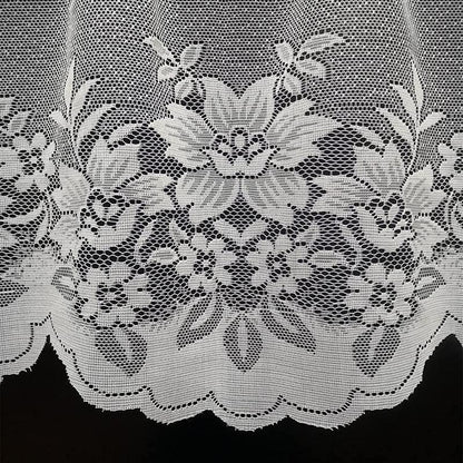 2Pcs/Set White Lace Kitchen Home Window Cafe Curtain W Scallope Edge 160Cm Wide V528-CURTAIN-2PCS-17956