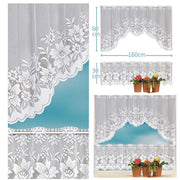 2Pcs/Set White Lace Kitchen Home Window Cafe Curtain W Scallope Edge 160Cm Wide V528-CURTAIN-2PCS-17956