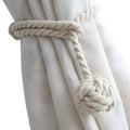 1pair Braided Cotton Curtain Tiebacks No Hole Curtain Holdbacks Hanging Balls - Beige V528-CURTAIN-TIE-2PCS-BEIGE-336428