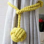 1pair Braided Cotton Curtain Tiebacks No Hole Curtain Holdbacks Hanging Balls - Navy V528-CURTAIN-TIE-2PCS-NAVY-403625