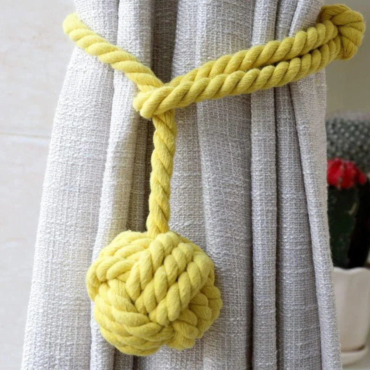 1pair Braided Cotton Curtain Tiebacks No Hole Curtain Holdbacks Hanging Balls - Navy V528-CURTAIN-TIE-2PCS-NAVY-403625