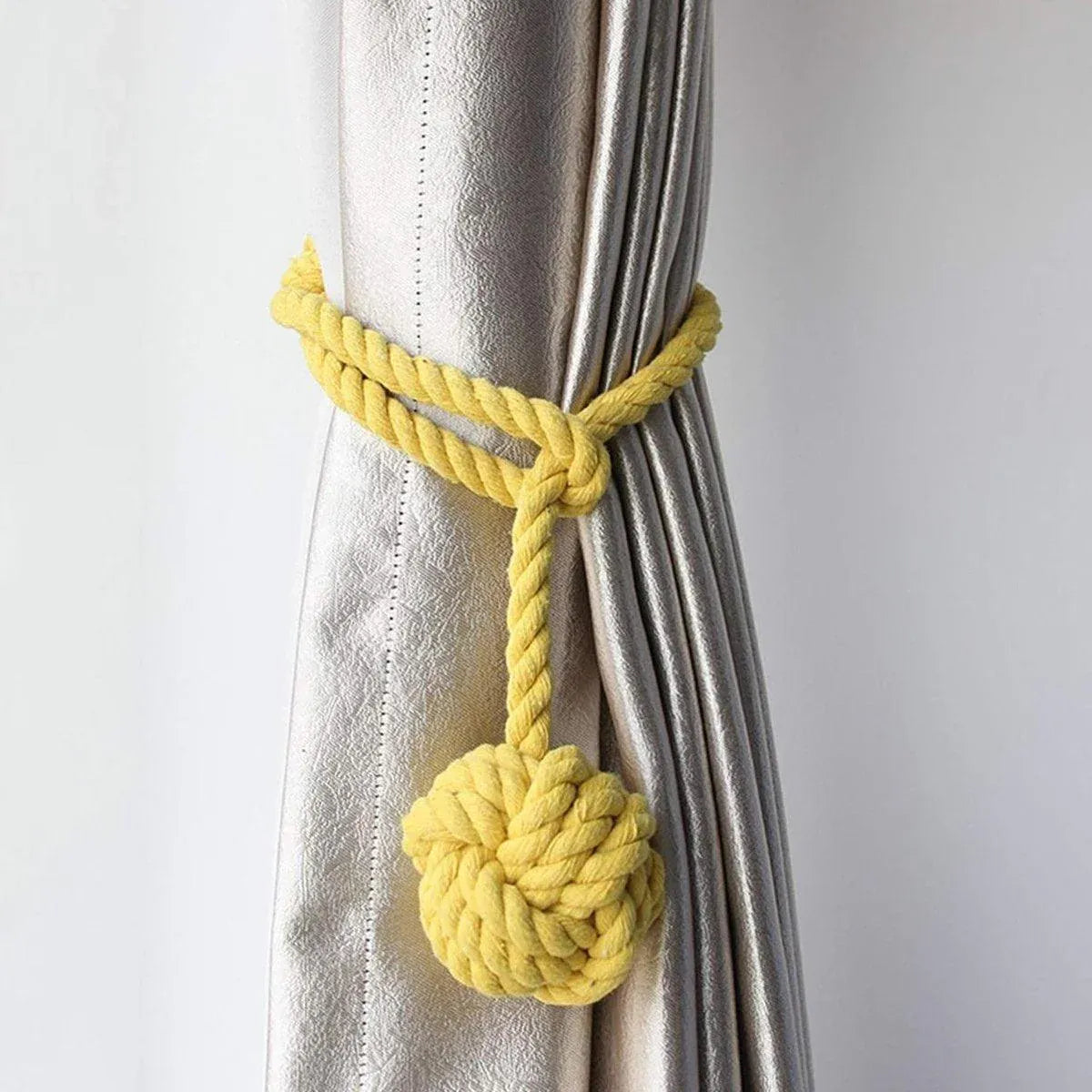 1pair Braided Cotton Curtain Tiebacks No Hole Curtain Holdbacks Hanging Balls - Navy V528-CURTAIN-TIE-2PCS-NAVY-403625